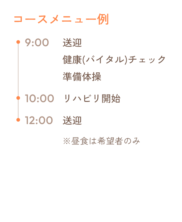 半日(午前の部)コースタイムテーブル